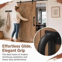 Black Sliding Door Handle Carbon Steel Gate Door Pull Handle Heavy Barn Door Pull Handle  Shed