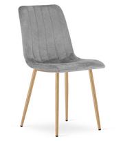 LAVA chair - light gray velvet / wood color legs x 1