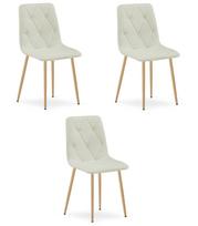 LIBRA chair - beige fabric / wood-colored legs x 3