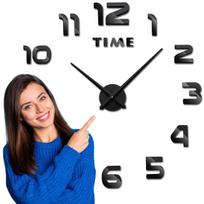 DIY NEPRI wall clock 65 - 130 cm - black 3D