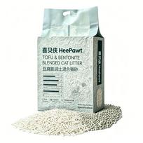 Strong Odor Control Tofu Bentonite Blended Cat Litter Flushable Cost-Effective Universal Cat Litter for All Ages Cats (as the picture,22*7.5*25cm)