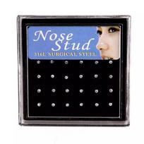 Hot Product Surgical Steel Rhinestone Nose Ring Fashion CZ Body Jewelry 24 Pcs/Set 1.8mm Crystal Nose Stud Sets GSNR0001