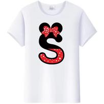 Fashion Woman Blouses Disney Letters Cartoon Mickey Mouse Minnie Printed Family T-Shirts Men Tshirt Female Harajuku 90S Top Gift L