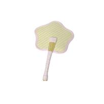 Colorful Edging Retro Floral Straw Fan Portable Summer Cooling Fan  Wedding Decor Pink