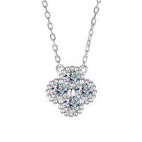 High Carbon Diamond Four-Leaf Clover Necklace for Women - Durable, Colorfast Pendant Clavicle Chain with Unique Design.