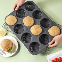 Hamburgas Forma Nelimpa prie Silikono Apskrita Atspari Aukštai Temperatūrai Buitinė Kepimo Duonai Forma pilka