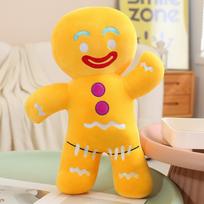 New Cute Gingerbread Figurine, Biscuit Figurine, Plush Toy, Soft And Fluffy Girl Doll, Christmas Ornament 18cm geltona