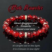 Natural Stone Beaded 10mm Red Glass Bungee Cord Beaded Bracelet One Size