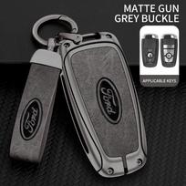 Car Sticker Car Metal Leather Key Shell Case Ford Fusion Edge Mustang Explorer Expedition Bronco Ecosport Ranger F150 F250 350 E