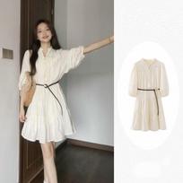 French Chic V-Neck Hollow-Out Fairy Dress - Women’s Summer Niche Design S (suggested 80-95 jin)
