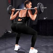 Sexy Criss-Cross atvira nugara Slim Fit Kombinezonas Moteriškas GYM Sportinis Vientisas Bodysuits Jogos Kelnės Sportinis Push Up Playsuit Kostiumas 30158 L