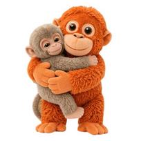 Punch Monkey Plush Pendant 2D Flat Texture Decorative Hanging Pendant Bags Backpacks Cars Wallets 8 cm 8