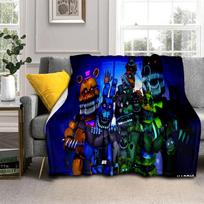 Horror Game F-FNAF Freddy Movie Flannel Blanket Soft Warm Throw Blanket for Bedroom Living Room Bed Travel Camping Picnic Gift 75x90cm
