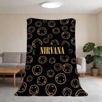 Band N-Nirvana-ES Rock Blanket Super Warm Comfortable Plush Throw Blanket Child Home Sofa Bedroom Gift 75x90cm beige