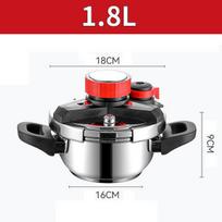1.8L/2.4L Mini Pressure Cooker With Glass Lid One-Hand Rotating Lock Olla de Presion 3-In-1 Stainless Steel Pressure Cooker black