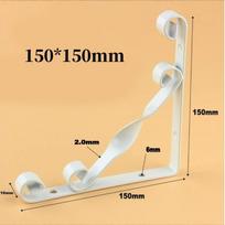 Metal Iron Wall Shelf Brackets with Twisted Scroll Design Heavy Duty Triangular Support Frame for Wall Mounted Shelving One Size
