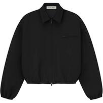 Fear of God Essentials Klijuotos drobės striukė Juoda Jet Vyriški viršutiniai drabužiai 202SP258060F XL