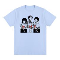 Welcome To The N.H.K Vintage T-shirt Tatsuhiko Takimoto Japanese author Cotton Men T shirt New Tee Tshirt Women Tops S dangaus mėlyna spalva