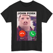 John Pork Linksmas Atsakymo Telefonu Marškinėlis, Smegenų Puvimo Marškinėlis Vasarinis Trumpomis Rankovėmis Kvėpuojantis Prakaitą Sugeriantis Universalus Madingas XS balta