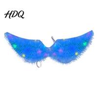 Costume Wings with Lights LED Light-Up Angle Wing Glowing Feather Wing for Kids Girls Butterfly Fairy Props Christmas Halloween Stage Performance