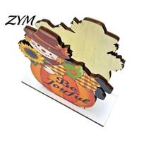 Harvest Festival Napkin Stand Thanksgiving Solid Wood Holder, Fall Gnome Scarecrow Turkey Tissue Stable Vertical Paper Towel Dispenser, Waterproof K