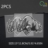 Creative Car Sticker Angry Rhino Decal Personality Car Styling Cartoon Animal Vinyl Decal Graphic Waterproof 15x11.8cm