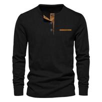 Men S Slim Fit Long Sleeve Corduroy Henley Shirt Casual T Shirt S