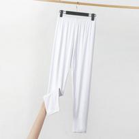 Women's Elastic Waist Leggings Slim Fit Pants High Stretch Solid Rayon Spandex Summer Plus Size Nine Point Casual Bottoms XL