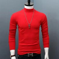 Mens Slim Fit Half Turtleneck Long Sleeve Solid Cotton Thermal T Shirt For Autumn Winter M