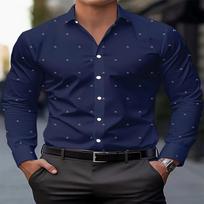 Stretch Slim Polka Dot Formal Shirts For Men S