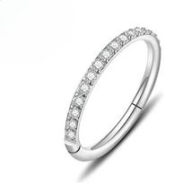 [Gorgeousxx] 316L Stainless Steel  Rhinestone Studded Nose Ring for Women Piercing Body Jewelry