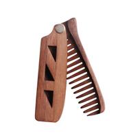Amazon Hot Natural Walnut Wood Comb Personalized Folding Pocket Comb for Beard & Hair