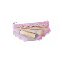 Korean Style Briefs Shape Cosmetic Bag Lace Trim Travel Storage Bag Mesh Toiletry Bag  Jewelry