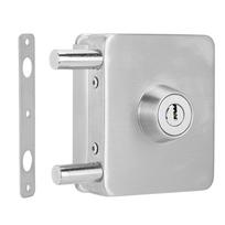 Square Single Glass Door Lock Latch Stainless Iron Office Security Lock No Drilling white
