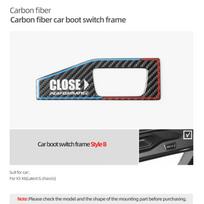 Carbon Fiber For BMW X1 E84 F48 X2 X3 G01 X5  F15 X6 E71 F16 X4 F26 G02 E70 Car Rear Trunk Switch Panel Trim Frame Sticker Carbon Fiber B LHD