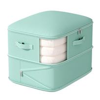Self Compression Compression Duvet Storage Bag Large Capacity Fabric Storage Bag  for Cupboard Green-Two Layer