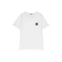 Stone Island T-Shirt Solid Color Crew Neck Fitted Short Sleeve Kids Tops White 791620147-V0093 8