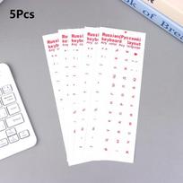 Russian Keyboard Stickers 5Pcs Set - Waterproof PVC Material, Universal Fit for Laptop & Desktop PC, Durable Keyboard Decals