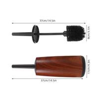 Handled Toilet Brush Long Handle Wood Grain Design Covered Holder Toilet Bowl Scrubber Deep Clean Farmhouse Bathroom Tool