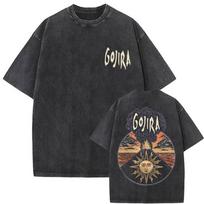 Washed Vintage Metal Band Gojira Magma Music Album Graphic T-shirt Men Women Clothing Gothic Rock Oversized Tshirt Short Sleeve S įvairiaspalvis