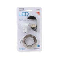 Omega Spotlight Holder Round Nickel With Led Gu10 7W 6000K 175-265V [43493]