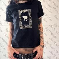 Gothic Harajuku Slim Short Sleeve T-shirt Fashion Summer Fashion Crop Top Streetwear Emo Girl Y2k Style Women's T-shirt Baby Tee S