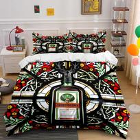Jägermeister Bottle Stained Glass Pattern Set Bedding set (1 duvet cover, 2 pillowcases, duvet not included) 135x200cm