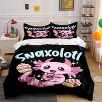 Snaxolotl Pink Axolotl Bedding Set Bedding set (1 duvet cover, 2 pillowcases, duvet not included) 135x200cm