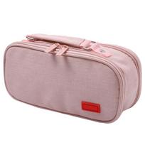 Big Capacity Pencil Bag With Handle 5 Compartments Canvas Pencil Case Travel Makeup Carrying Case for School Office
