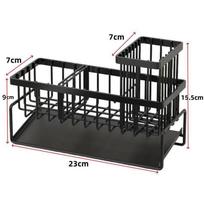 Kitchen Sink Organizer Black Carbon Steel Rustproof Removable Drain Tray Ideal for Travel Trailer Kitchen Counter Storage A1