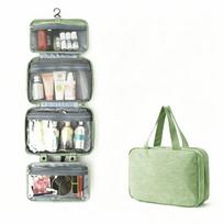 Waterproof 4 Fold Toiletry Bag Large Capacity Cosmetic Organizer With Handle& Hook Makeup Bag  Home