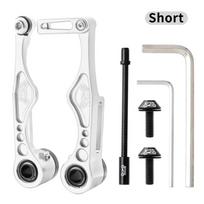 Ultralight Bike Brake Set Aluminum Zinc Zinc Alloy V Brake Caliper Set Cables and Lever Kit  Folding Bike Silver Short