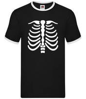 Skeleton Chest - Mens Ringer - Halloween Fancy Dress Funny Skeleton Bones XXXXL