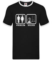 Problem Solved Rugby - Mens Ringer - League 6 Union Nations Funny Wife England XXL